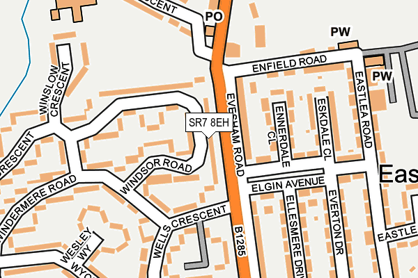 SR7 8EH map - OS OpenMap – Local (Ordnance Survey)