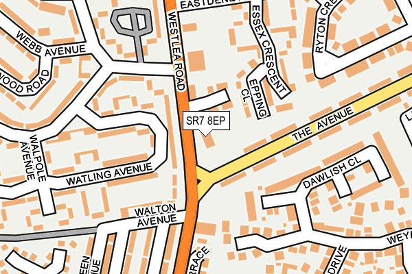 SR7 8EP map - OS OpenMap – Local (Ordnance Survey)