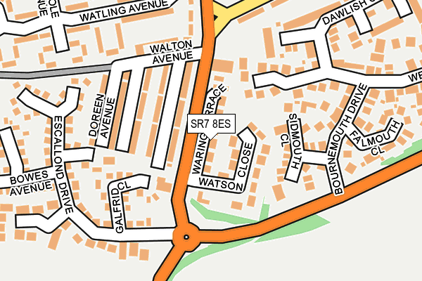 SR7 8ES map - OS OpenMap – Local (Ordnance Survey)