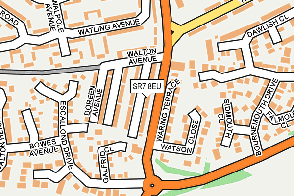 SR7 8EU map - OS OpenMap – Local (Ordnance Survey)