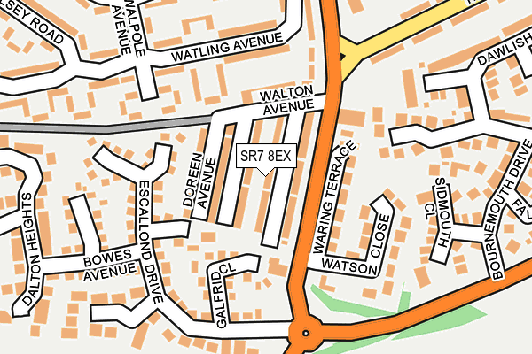 SR7 8EX map - OS OpenMap – Local (Ordnance Survey)