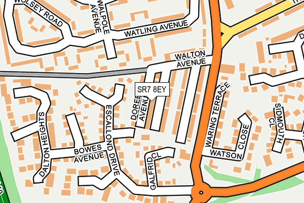 SR7 8EY map - OS OpenMap – Local (Ordnance Survey)