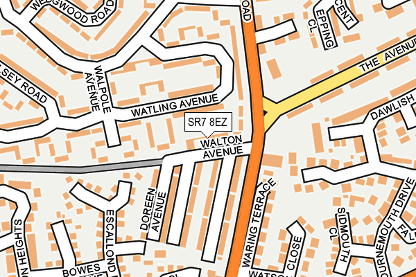 SR7 8EZ map - OS OpenMap – Local (Ordnance Survey)