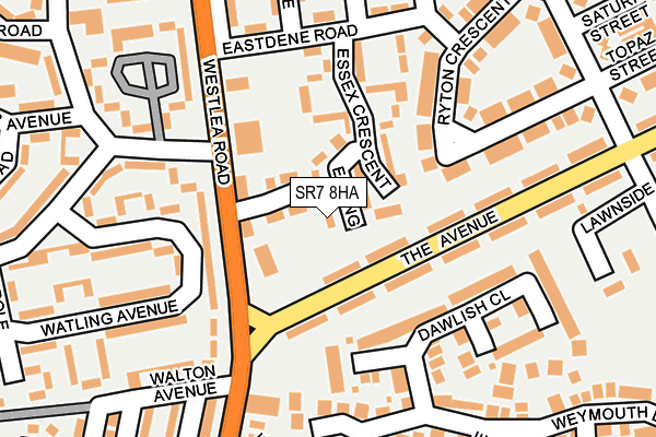 SR7 8HA map - OS OpenMap – Local (Ordnance Survey)