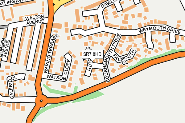 SR7 8HD map - OS OpenMap – Local (Ordnance Survey)