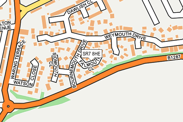 SR7 8HE map - OS OpenMap – Local (Ordnance Survey)