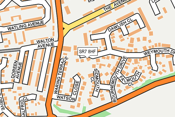 SR7 8HF map - OS OpenMap – Local (Ordnance Survey)