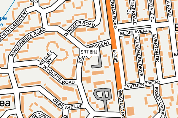 SR7 8HJ map - OS OpenMap – Local (Ordnance Survey)