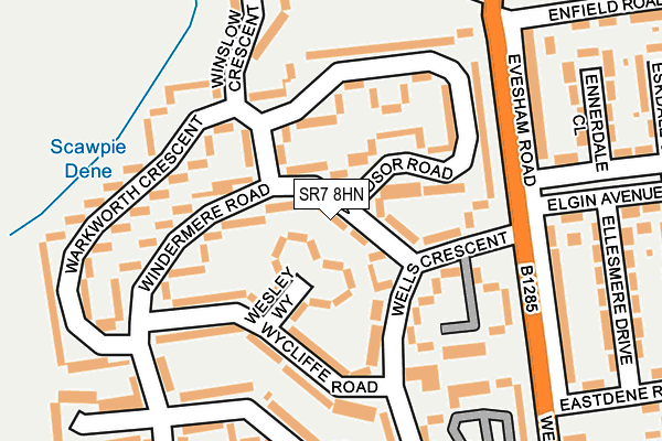 SR7 8HN map - OS OpenMap – Local (Ordnance Survey)