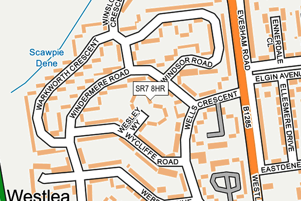 SR7 8HR map - OS OpenMap – Local (Ordnance Survey)