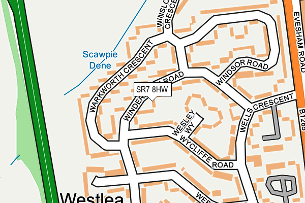 SR7 8HW map - OS OpenMap – Local (Ordnance Survey)