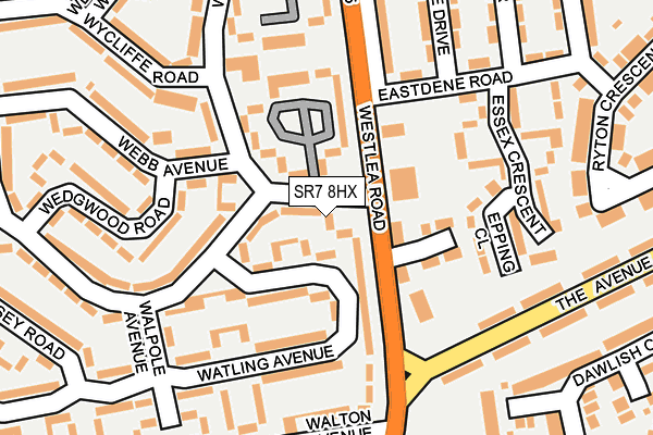 SR7 8HX map - OS OpenMap – Local (Ordnance Survey)