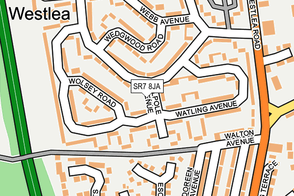 SR7 8JA map - OS OpenMap – Local (Ordnance Survey)