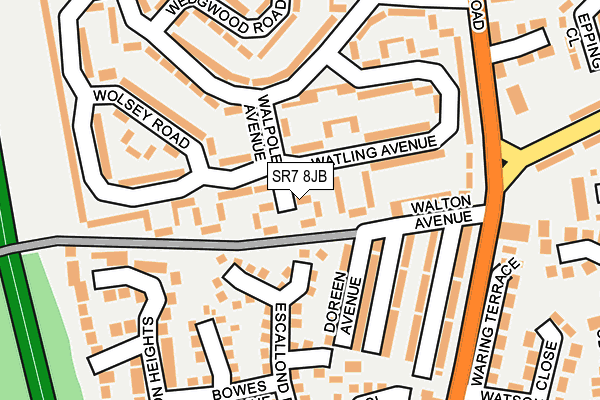 SR7 8JB map - OS OpenMap – Local (Ordnance Survey)