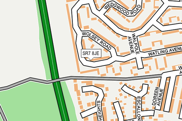 SR7 8JE map - OS OpenMap – Local (Ordnance Survey)
