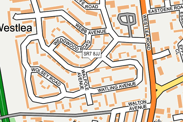 SR7 8JJ map - OS OpenMap – Local (Ordnance Survey)