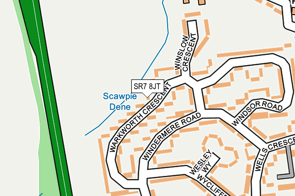 SR7 8JT map - OS OpenMap – Local (Ordnance Survey)