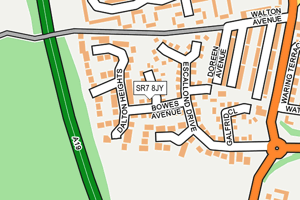 SR7 8JY map - OS OpenMap – Local (Ordnance Survey)