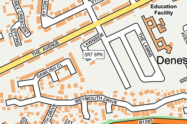 SR7 8PN map - OS OpenMap – Local (Ordnance Survey)