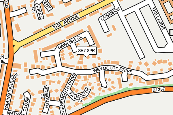 SR7 8PR map - OS OpenMap – Local (Ordnance Survey)