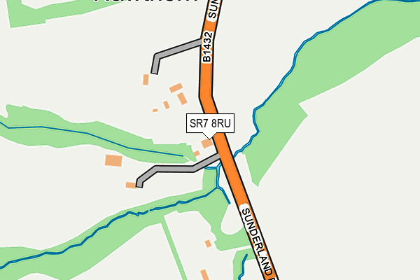 SR7 8RU map - OS OpenMap – Local (Ordnance Survey)