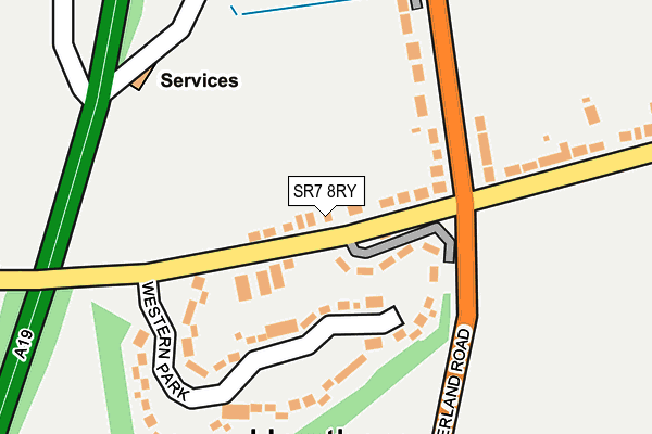 SR7 8RY map - OS OpenMap – Local (Ordnance Survey)
