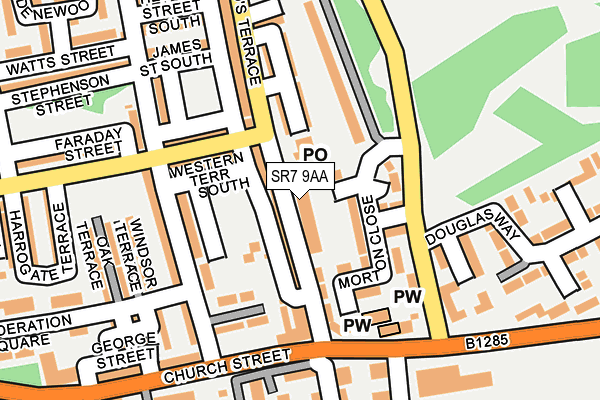 SR7 9AA map - OS OpenMap – Local (Ordnance Survey)