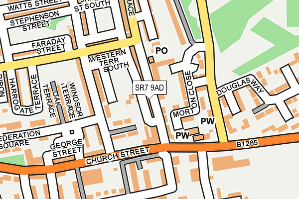 SR7 9AD map - OS OpenMap – Local (Ordnance Survey)