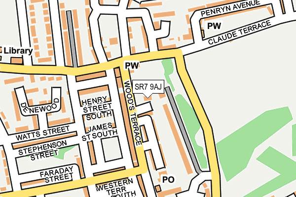 SR7 9AJ map - OS OpenMap – Local (Ordnance Survey)