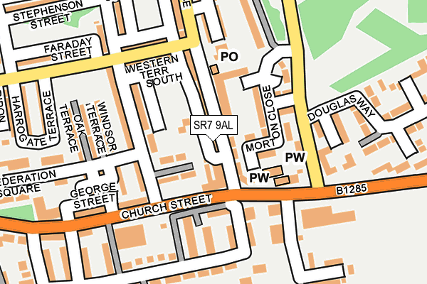 SR7 9AL map - OS OpenMap – Local (Ordnance Survey)