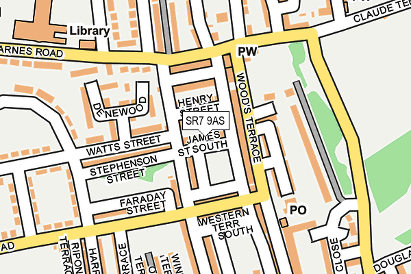 SR7 9AS map - OS OpenMap – Local (Ordnance Survey)