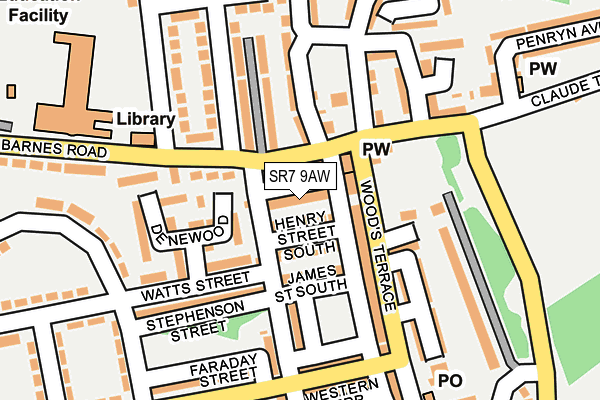 SR7 9AW map - OS OpenMap – Local (Ordnance Survey)