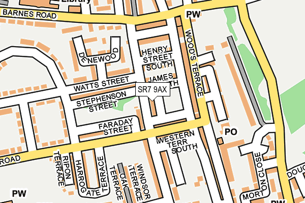 SR7 9AX map - OS OpenMap – Local (Ordnance Survey)