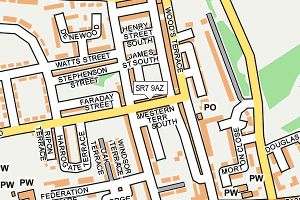 SR7 9AZ map - OS OpenMap – Local (Ordnance Survey)