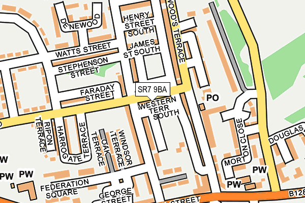 SR7 9BA map - OS OpenMap – Local (Ordnance Survey)