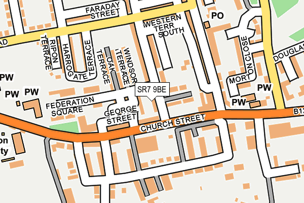 SR7 9BE map - OS OpenMap – Local (Ordnance Survey)