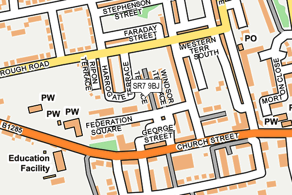 SR7 9BJ map - OS OpenMap – Local (Ordnance Survey)