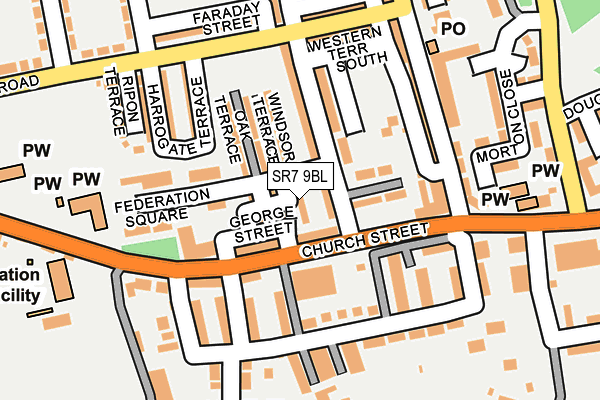 SR7 9BL map - OS OpenMap – Local (Ordnance Survey)