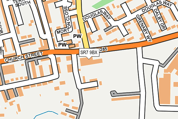 SR7 9BX map - OS OpenMap – Local (Ordnance Survey)