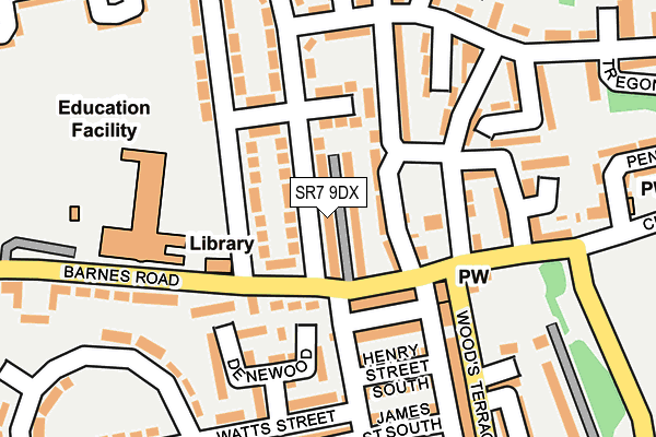 SR7 9DX map - OS OpenMap – Local (Ordnance Survey)