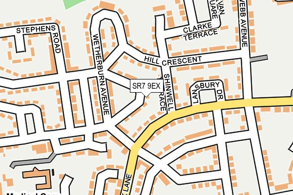 SR7 9EX map - OS OpenMap – Local (Ordnance Survey)