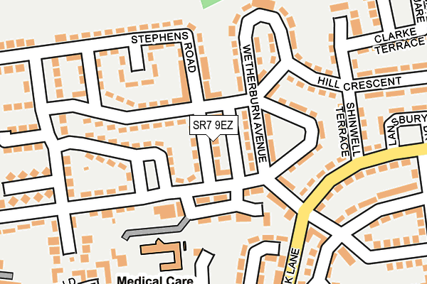 SR7 9EZ map - OS OpenMap – Local (Ordnance Survey)