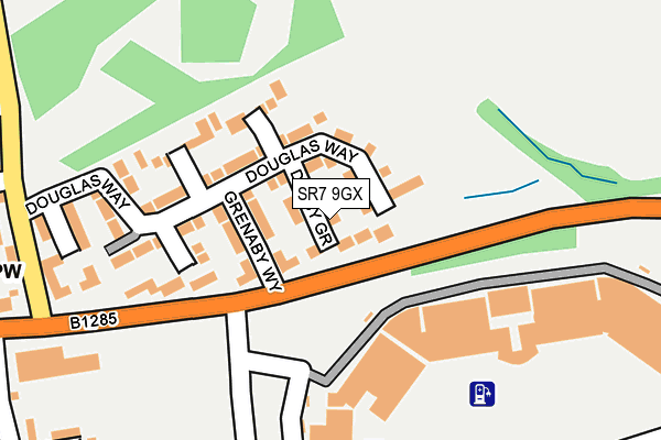 SR7 9GX map - OS OpenMap – Local (Ordnance Survey)