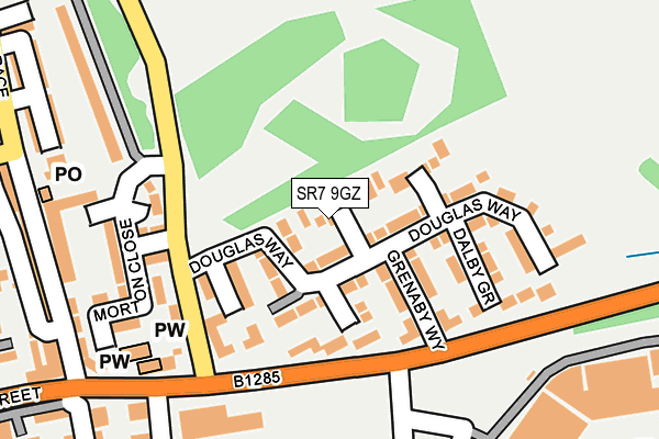 SR7 9GZ map - OS OpenMap – Local (Ordnance Survey)