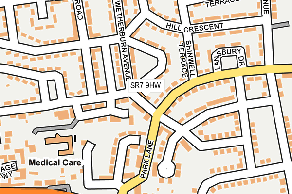 SR7 9HW map - OS OpenMap – Local (Ordnance Survey)