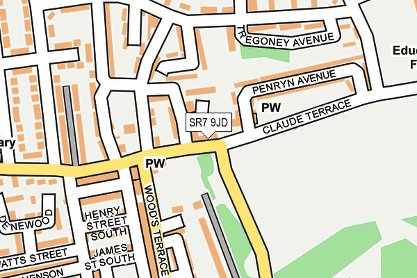 SR7 9JD map - OS OpenMap – Local (Ordnance Survey)