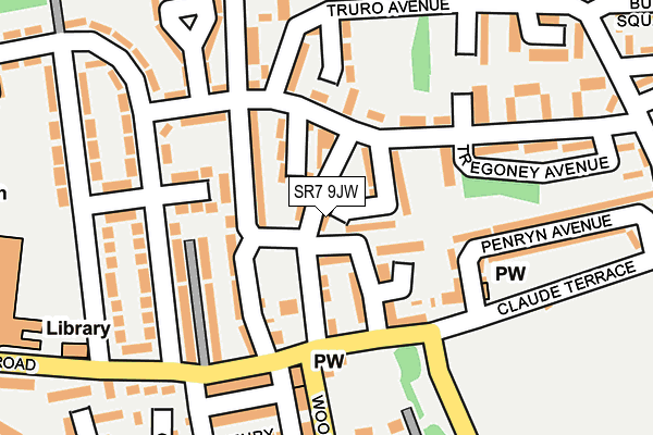 SR7 9JW map - OS OpenMap – Local (Ordnance Survey)