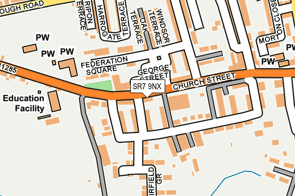 SR7 9NX map - OS OpenMap – Local (Ordnance Survey)