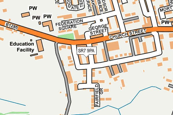SR7 9PA map - OS OpenMap – Local (Ordnance Survey)