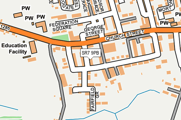 SR7 9PB map - OS OpenMap – Local (Ordnance Survey)